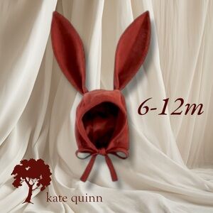 Kate Quinn Bunny Hat: Red Oak Velour VELVETEEN RABBIT (6-12m)